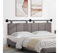 vidaXL Tête de lit suspendue Montage mural Taupe 170 x 55 x 5 cm tissu, Décor mural de chambre, tête de lit suspendue rectangulaire moderne, panneau rembourré gain de place, design minimaliste ajustab