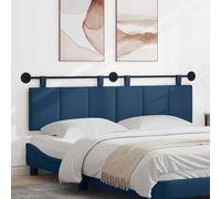 Tête de lit Suspendue Bleu Tissu 190 x 55 x 5 cm avec Montage Mural, Ceintures Ajustables, Design rembourré Confortable, Rail métal Inclus pour Chambre Moderne et Fonctionnelle
