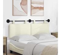 Tête de lit Suspendue crème en Tissu Velours côtelé 150 x 55 x 5 cm Montage Mural avec Ceintures Amovibles Design Moderne pour Chambre Confortable et Polyvalente