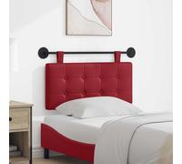 Tête de lit Suspendue en Simili Cuir Bordeaux 100 x 55 x 5 cm rembourrée avec Rail Mural et Sangles Amovibles pour Chambre Salon, Design Moderne et Confortable