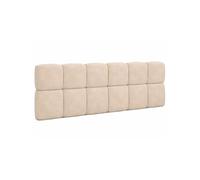 Tête de lit suspendue matelassée NUAGE velours beige 160 cm