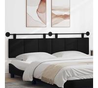 Tête de lit Suspendue Noire en Tissu 210 x 55 x 5 cm avec Rail Mural métal, Ceintures Amovibles, Design rembourré Confortable pour Chambre Moderne et Installation Facile