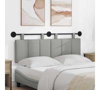 Tête de lit Suspendue Rayé Gris Nuage en Tissu 150 x 55 x 5 cm rembourrée avec Rail métal Montage Mural Pack de 2 pour Chambres Modernes Confortables