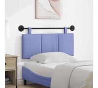 Tête de lit Suspendue rayée Bleu Denim en Tissu 110 x 55 x 5 cm rembourrée avec Rail métal et Ceintures Amovibles pour Chambre Moderne Confortable et Facile à Monter