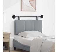 Tête de lit Suspendue rayée Gris Clair en Tissu 90 x 55 x 5 cm rembourrée avec Rail métallique Montage Mural Design Moderne Confortable Durable