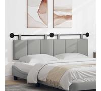 Tête de lit Suspendue rayée Gris Nuage en Tissu 190 x 55 x 5 cm rembourrée Confortable Design Moderne avec Ceintures Ajustables Montage Mural pour Chambre Calme et personnalisée