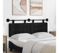 vidaXL Tête de lit suspendue Montage mural Noir 150 x 55 x 5 cm