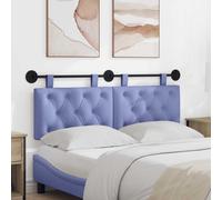 vidaXL Tête de lit suspendue Bleu denim 150×55×7 cm Tissu, dossier doux, à monter au mur