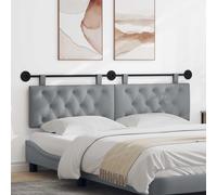 vidaXL Tête de lit suspendue tissu gris clair – rectangulaire, dos confortable, minimaliste