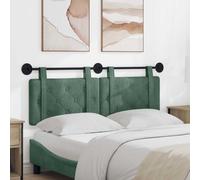vidaXL Tête de lit suspendue Vert Mer 130 x 55 x 5 cm Velours, Tête de lit moderne rectangulaire à montage mural, rembourrée avec des sangles, design à boutons capitonnés pour une déco de chambre rela