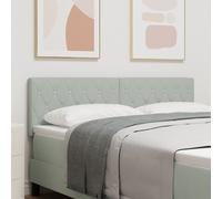 vidaXL Tête de lit avec tête de lit Gris Clair 144 cm Cuir synthétique, Tête de lit rectangulaire Moderne, rembourrée en Simili Cuir, Accessoire déco pour lit