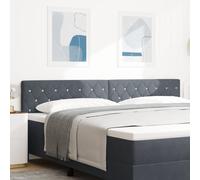 Tête De Lit Vidaxl Avec Boutons En Cristal Capitonnés En Velours Gris Foncé De 200 Cm Gris