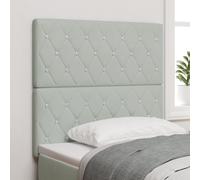 Tête De Lit Vidaxl Avec Boutons En Cristal Gris Clair 100 Cm En Velours, Tête De Lit Vidaxl Avec Boutons En Cristal Gris Clair 200 Cm En Velours Gris