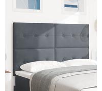 Tête De Lit Vidaxl Bouton Capitonné Gris Foncé 140 Cm Velours Gris