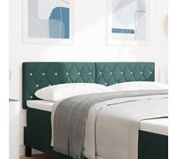 Tête De Lit Vidaxl Bouton En Cristal Capitonné Vert Foncé 160 Cm Velours Vert