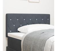 Tête De Lit Vidaxl Boutons En Cristal Capitonnée Gris Foncé 100 Cm Velours Gris