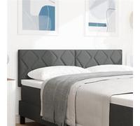 Tête de lit Design à blocs de diamant gris foncé 144 cm Tissu 3338214