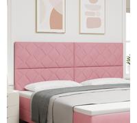Tête De Lit Vidaxl Design Blocs De Diamant Rose 200 Cm Velours