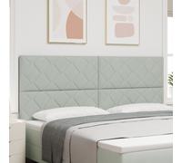 Tête De Lit Vidaxl Design En Blocs De Diamant Gris Clair 200 Cm En Velours