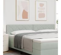 Tête De Lit Vidaxl Design En Blocs De Diamant Gris Clair 200 Cm En Velours Gris