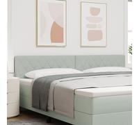 Tête De Lit Vidaxl En Velours Gris Clair Matelassée Avec Des Boutons En Cristal De 200 Cm Gris