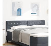 Tête De Lit Vidaxl En Velours Gris Foncé Avec Boutons En Cristal 180 Cm Gris