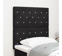 vidaXL Tête de lit en Velours Noir avec des Boutons en Cristal, Style Moderne, Hauteur Ajustable. Parfaite pour décorer ta Chambre, ce modèle Mural est Super Confortable et Chic.