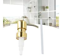 Tête de lotion en acier inoxydable avec filetage 28/400 - Distributeur en métal à poussoir pour bouteilles et bocaux - Joint étanche - Longueur du tube de 11 cm - Options noir/blanc/doré (ORB)