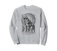 Tête de Loup avec Runes Vikings, Art Viking, Nature, Amoureux des Animaux Sweatshirt