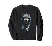 Tête de Loup en colère Rugissant Animal Sauvage forêt Art Sweatshirt