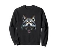 Tête de Loup en colère Rugissant Animal Sauvage forêt Art Sweatshirt