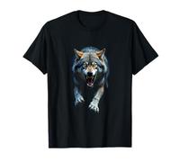 Tête de Loup en colère Rugissant Animal Sauvage forêt Art T-Shirt