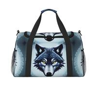 Tête de loup féroce. C'est un sac de voyage à main avec une grande capacité et multifonctionnel, un incontournable pour les voyages en plein air