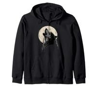 Tête de Loup Hurlant et Lune Art - Graphique Esprit Nature Sauvage Sweat à Capuche