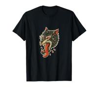 Tête de Loup Vintage - Retro Tattoo Flash | Vibe de Loup-Garou T-Shirt