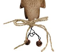 Tête de lutin de Noël à suspendre avec clochette 15cm, set de 6 décorations pour l'arbre de Noël