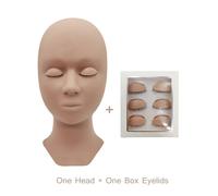 Tête De Mannequin À 3 Couches Pour Extension De Cils,Kit De Formation Avec Paupières Amovibles,Modèle Cosmétique En Silicone,Outil De Maquillage.Yellow 1 Head 6 Eyes.