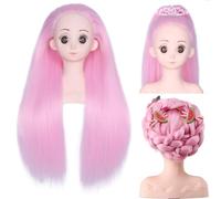 Tête de mannequin avec cheveux 40,6 cm Cosmétologie Tête de mannequin pour pratiquer la coiffure Tête de poupée Tête d'entraînement pour coiffeur