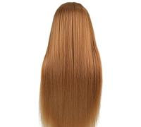 Tête de mannequin avec des cheveux pratiquer des poupées en fibre synthétique Modèle d'entraînement capillaire pour la coiffure (doré)