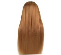 Tête de mannequin avec des cheveux pratiquer des poupées en fibre synthétique Modèle d'entraînement capillaire pour la coiffure (doré)
