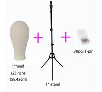 Tête De Mannequin Chauve Avec Pince,Cosmétologie,Pratique,Maquillage,Femme Fabrication De Perruque,Exposition De Chapeau,55cm - Type Head With Big Stand #B