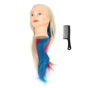 Tête de mannequin colorée à cheveux longs pour salon de coiffure et formation de beauté, 1 pièce