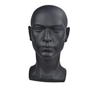 Tête de mannequin Cosmétologie Homme Entraînement Modèle 57 cm Noir mat Hauteur 33 cm
