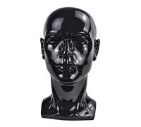 Tête de mannequin Cosmétologie Homme Entraînement Modèle 57 cm Noir vif Hauteur 33 cm