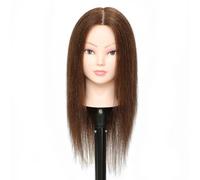 Tête de mannequin de 45,7 cm - 100 % cheveux naturels - Tête de mannequin de mannequin - Tête de mannequin - Tête de mannequin -
