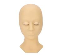 Tête de mannequin de cils en silicone souple haute simulation, tête de mannequin de pratique de maquillage avec yeux détachables pour débutants professionnels, modèles d'affichage (Couleur de peau