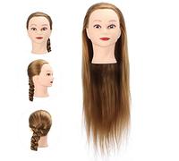 Tête de Mannequin de Coiffure avec Ligne de Cheveux Claire, Cheveux Synthétiques Haute Température, pour la Pratique et L'entraînement du Mannequinat de Perruque