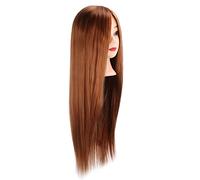 TETE DE MANNEQUIN DE COIFFURE CHEVEUX BRUN CLAIR TRESSE TETE DE MANNEQUIN DE FORMATION AVEC MAQUILLAGE POUR ÉTUDIANTS EN BEAUTÉ