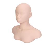 Tête de Mannequin de Pratique de Maquillage de Massage Multifonctionnelle avec épaules, Points D'acupuncture Intégrés, Silicone Doux au Toucher pour Salon de beauté (marron)