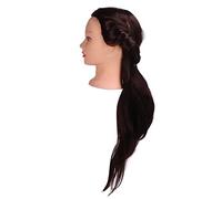 Tête de mannequin de vitrine avec cheveux - Tête d'entraînement - Tête de mannequin avec support de serrage - Pour coiffeur, cabinet de coiffure, coiffure, coiffure, tressage